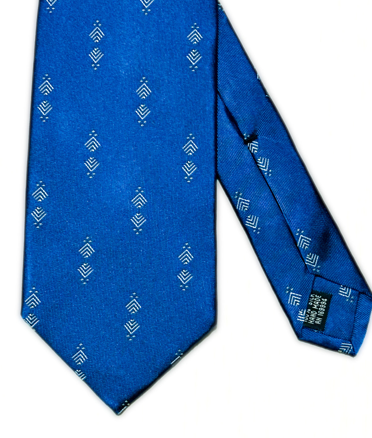 Double Diamond Woven Silk Necktie - Ocean