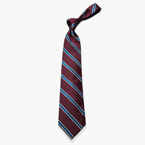 Classic Rep Woven Silk Necktie - Burgundy/Teal - Uncle Jimmy Menswear