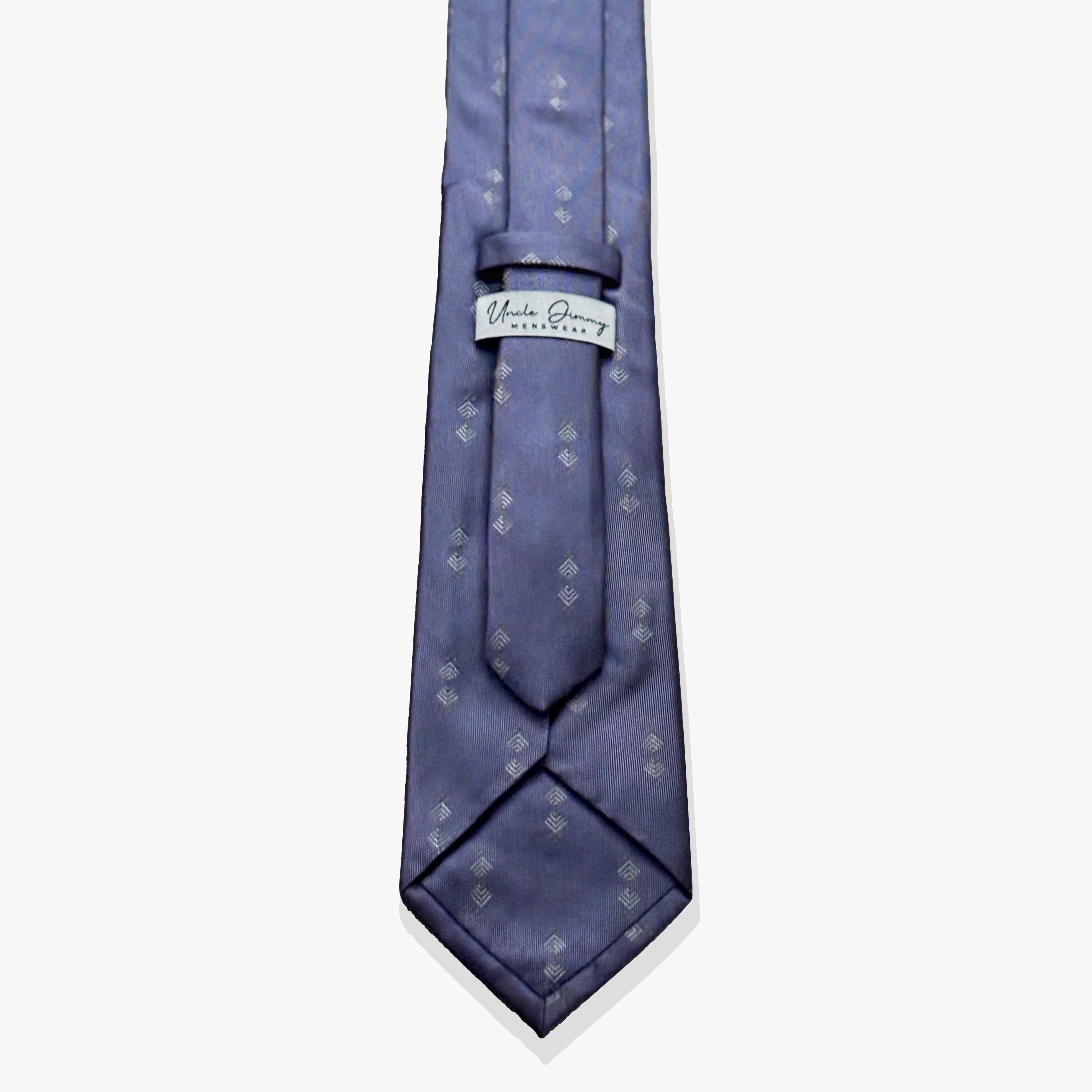 Double Diamond Woven Silk Necktie - Lavender - Uncle Jimmy Menswear