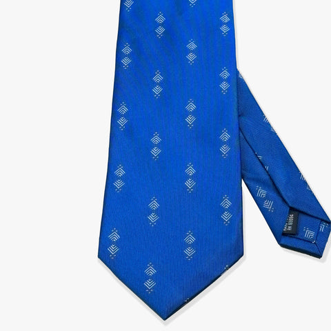 Double Diamond Woven Silk Necktie - Regal Blue - Uncle Jimmy Menswear