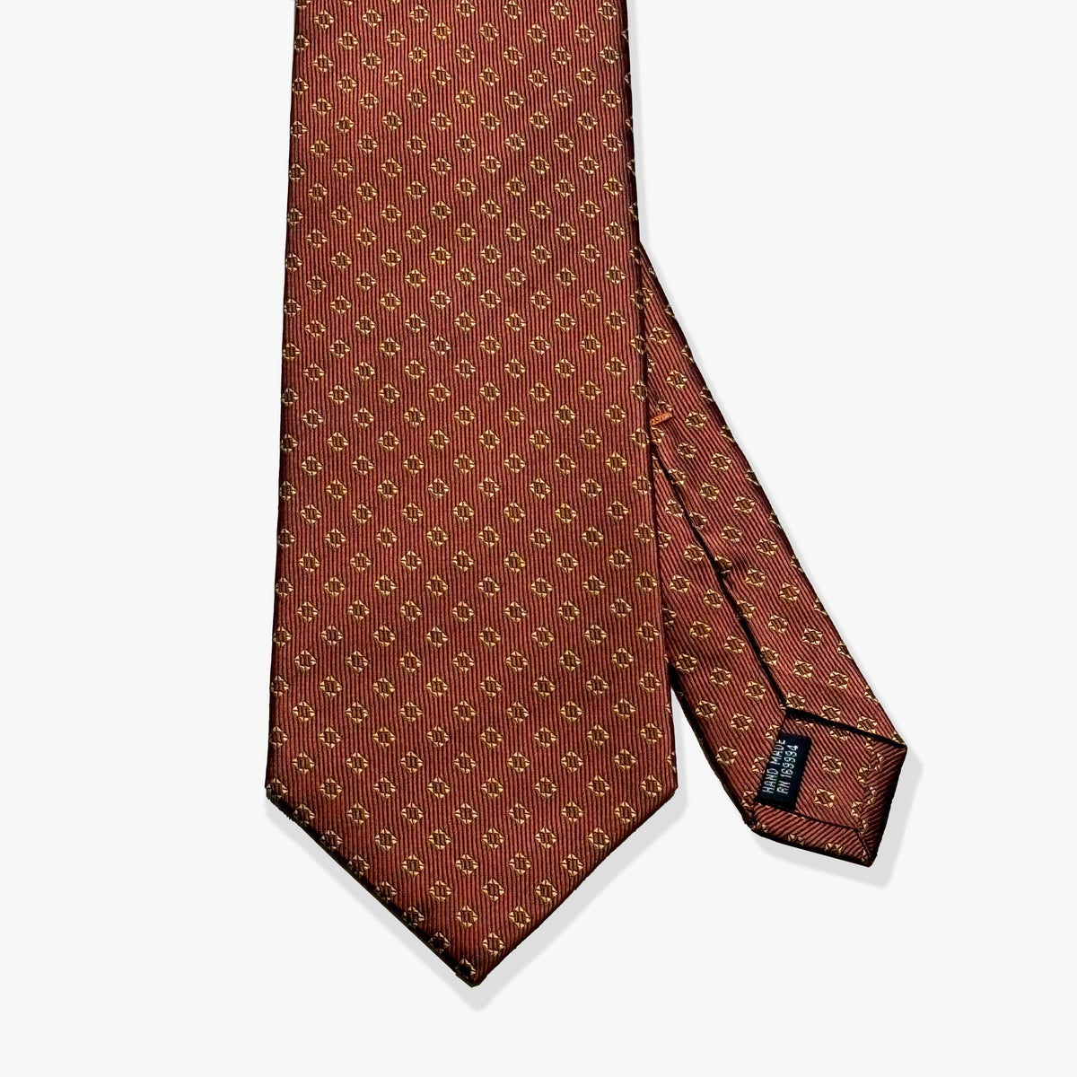Micro Diamond Woven Silk Necktie - Caramel - Uncle Jimmy Menswear