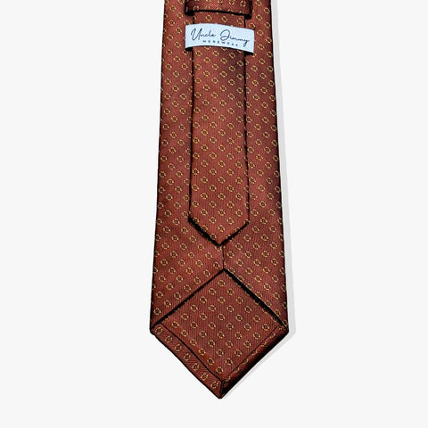 Micro Diamond Woven Silk Necktie - Caramel - Uncle Jimmy Menswear