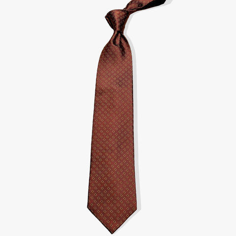 Micro Diamond Woven Silk Necktie - Caramel - Uncle Jimmy Menswear