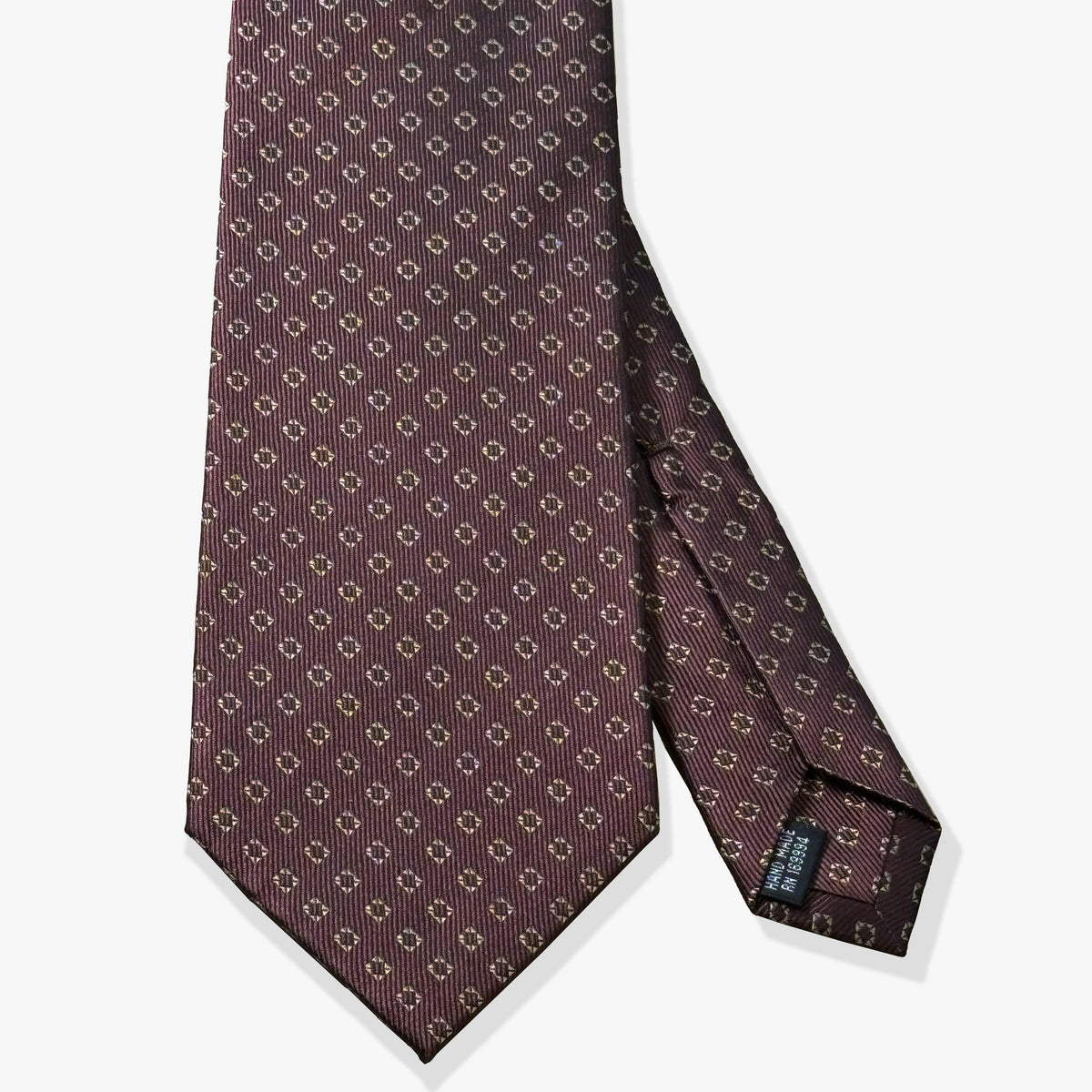 Micro Diamond Woven Silk Necktie- Chocolate - Uncle Jimmy Menswear