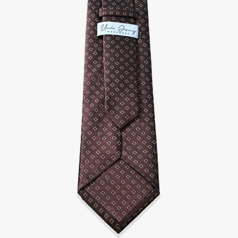 Micro Diamond Woven Silk Necktie- Chocolate - Uncle Jimmy Menswear