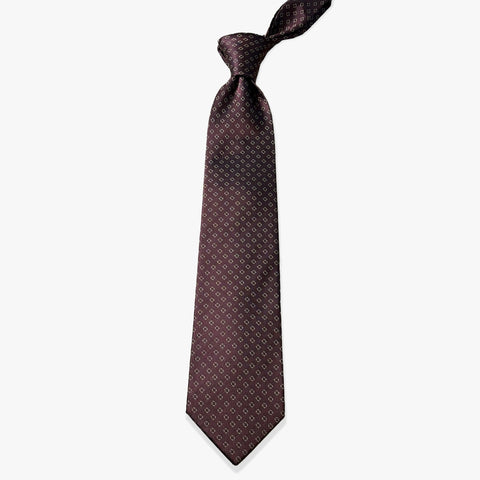 Micro Diamond Woven Silk Necktie- Chocolate - Uncle Jimmy Menswear