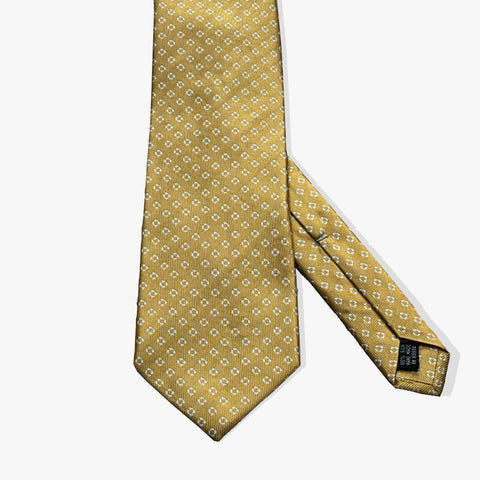 Micro Diamond Woven Silk Necktie - Gold - Uncle Jimmy Menswear