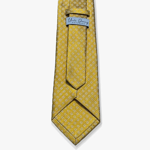 Micro Diamond Woven Silk Necktie - Gold - Uncle Jimmy Menswear