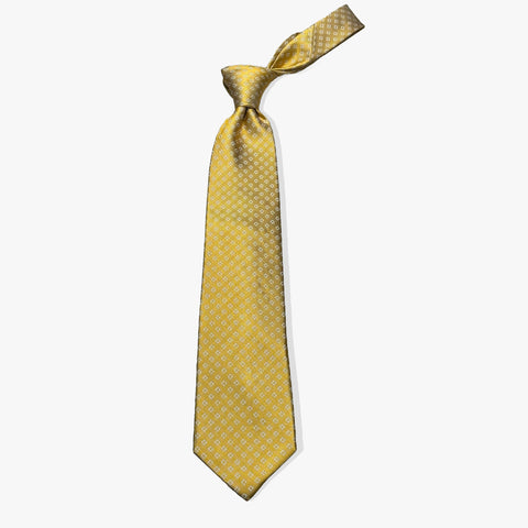 Micro Diamond Woven Silk Necktie - Gold - Uncle Jimmy Menswear