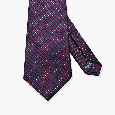 Micro Stripe Woven Silk Necktie - Burgundy - Uncle Jimmy Menswear
