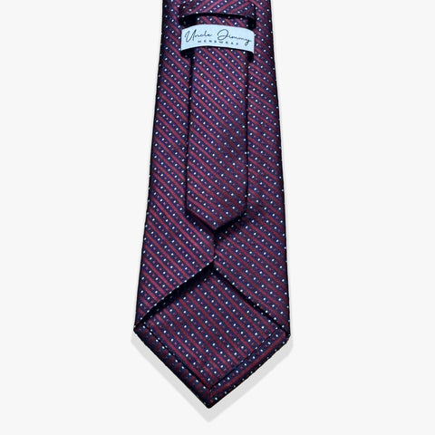 Micro Stripe Woven Silk Necktie - Burgundy - Uncle Jimmy Menswear