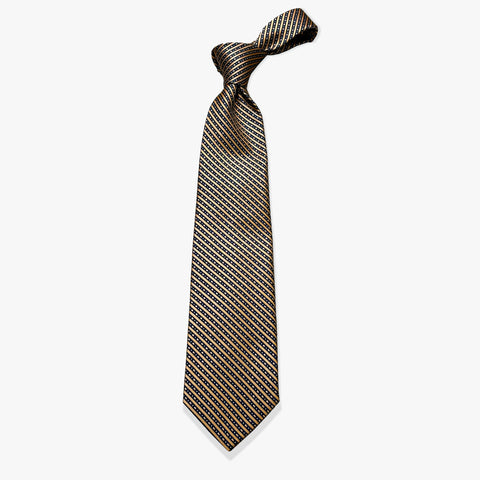 Micro Stripe Woven Silk Necktie - Copper - Uncle Jimmy Menswear