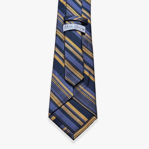 Multicolor Rep Woven Silk Necktie - Blue Heather/Gold/Denim - Uncle Jimmy Menswear