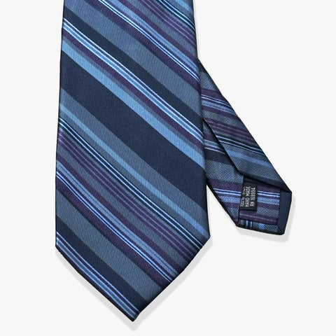 Multicolor Rep Woven Silk Necktie - Blue/Black/Purple Heather/Lavender - Uncle Jimmy Menswear