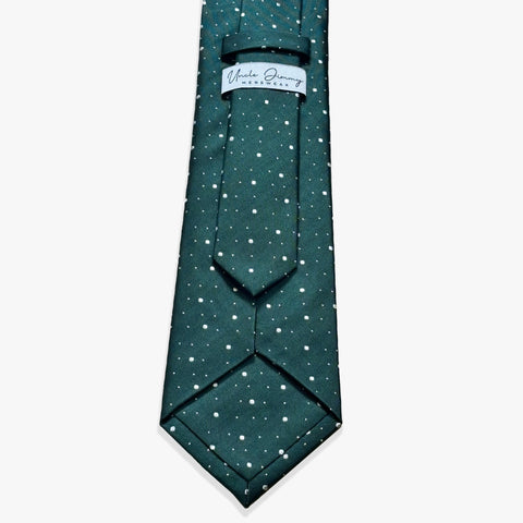 Polka Dot Woven Silk Necktie - Blue Green - Uncle Jimmy Menswear