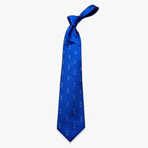 Double Diamond Woven Silk Necktie - Regal Blue - Uncle Jimmy Menswear