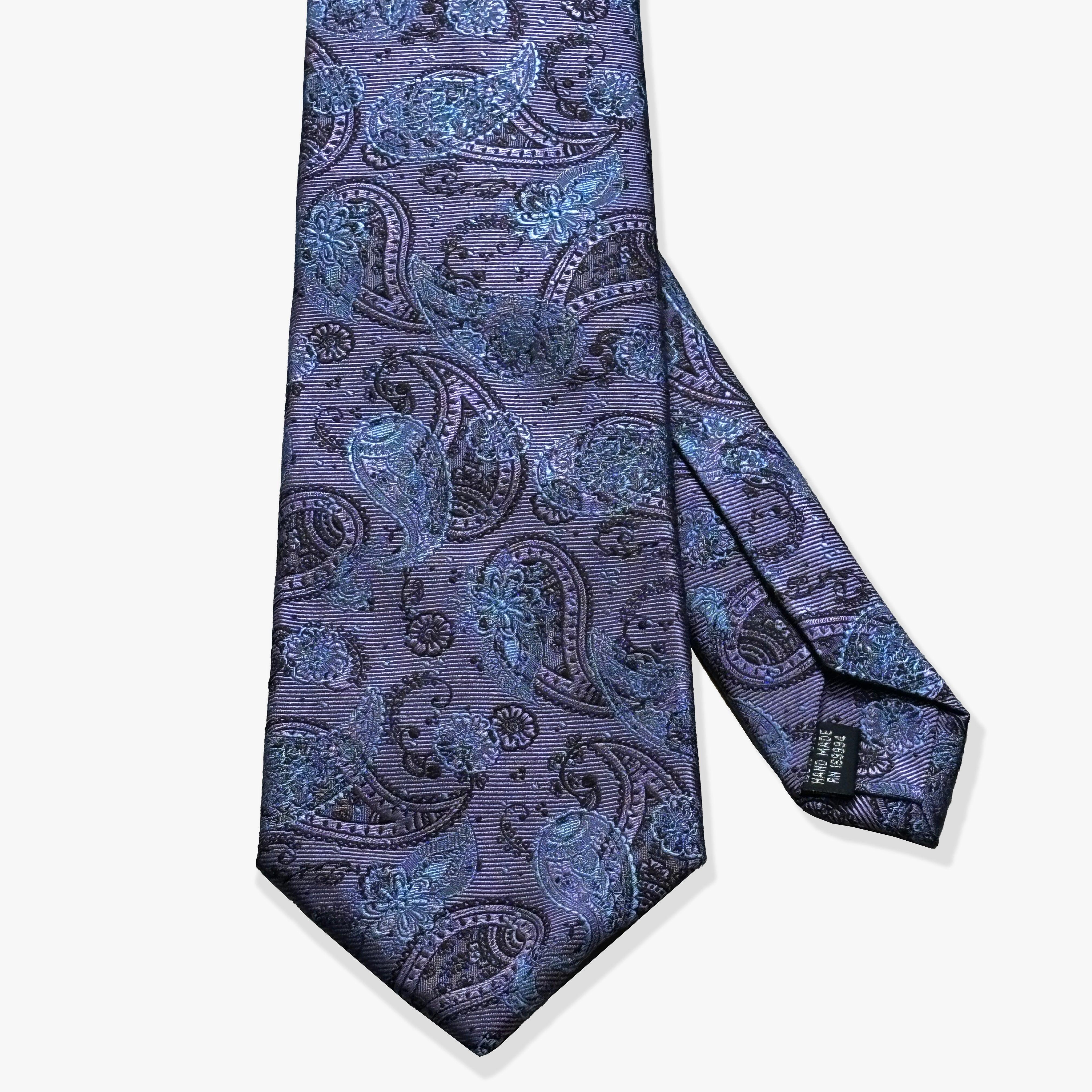 Simple Paisley Woven Silk Necktie - Lavender/Purple - Uncle Jimmy Menswear