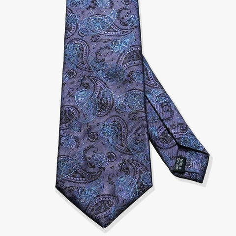 Simple Paisley Woven Silk Necktie - Lavender/Purple - Uncle Jimmy Menswear