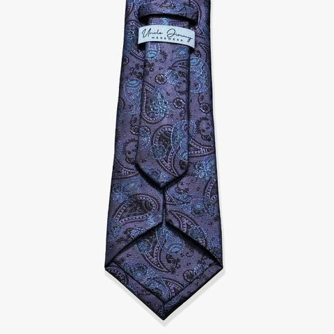 Simple Paisley Woven Silk Necktie - Lavender/Purple - Uncle Jimmy Menswear
