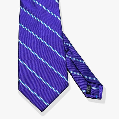 Single Stripe Rep Woven Silk Necktie - Regal Purple - Uncle Jimmy Menswear