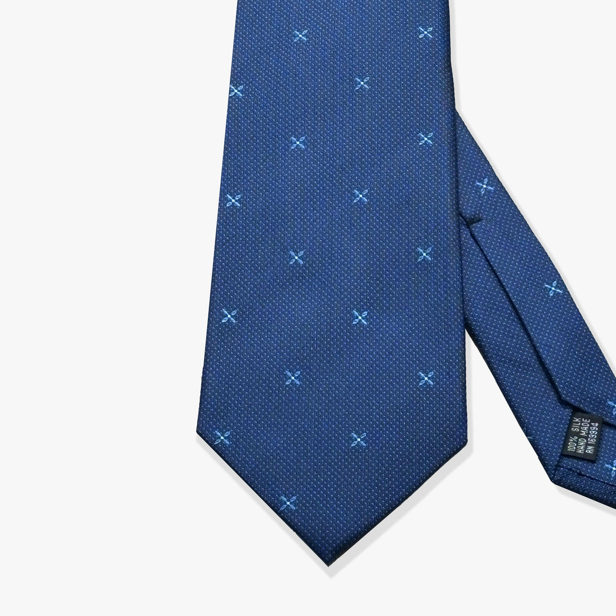 X Motif Woven Silk Necktie - Regal Blue - Uncle Jimmy Menswear